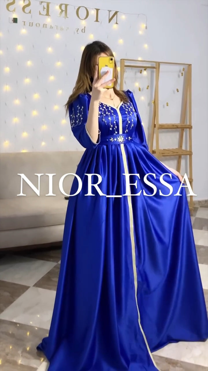 ✨ Robe caftan perlée
